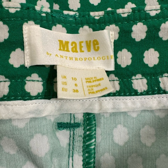 NWT Anthropologie Maeve Colette green & white pants - Picture 10 of 16